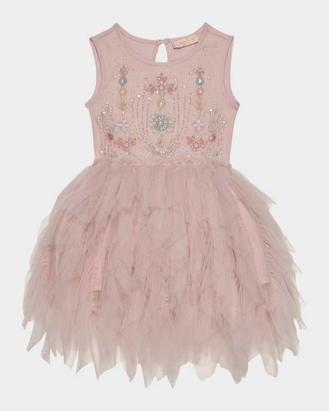 Girl's Bebe Floral Embroidered Tutu Dress, Size 6